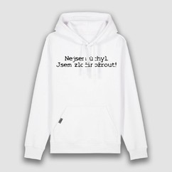 Mikina hoodie „Nejsem úchyl. Jsem zločinožrout!“ bílá